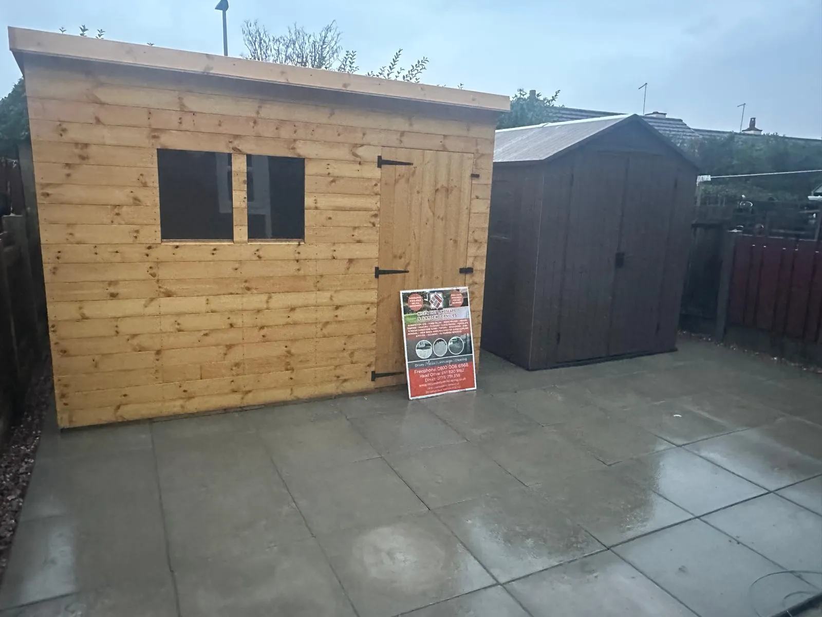 New timber shed on a slab base